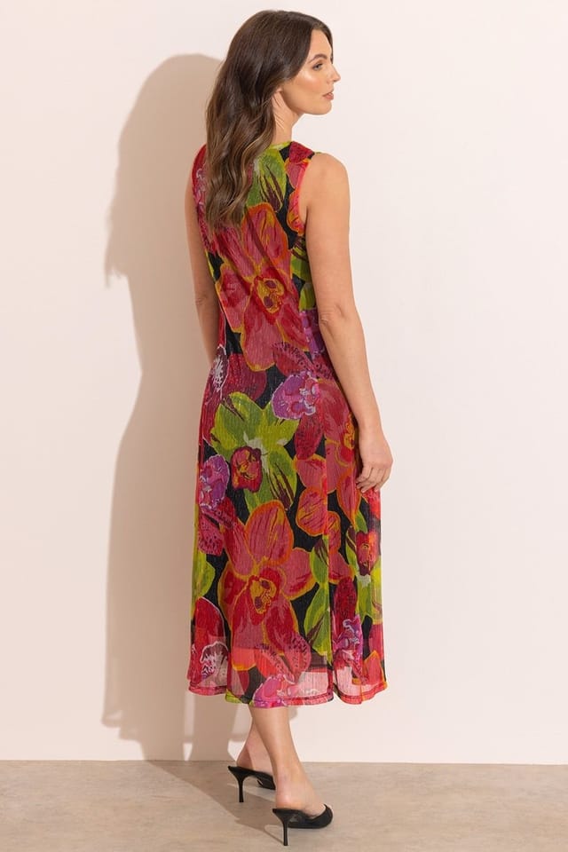 Klass. Klass. Women's Floral Shimmer Midi Dress - 3