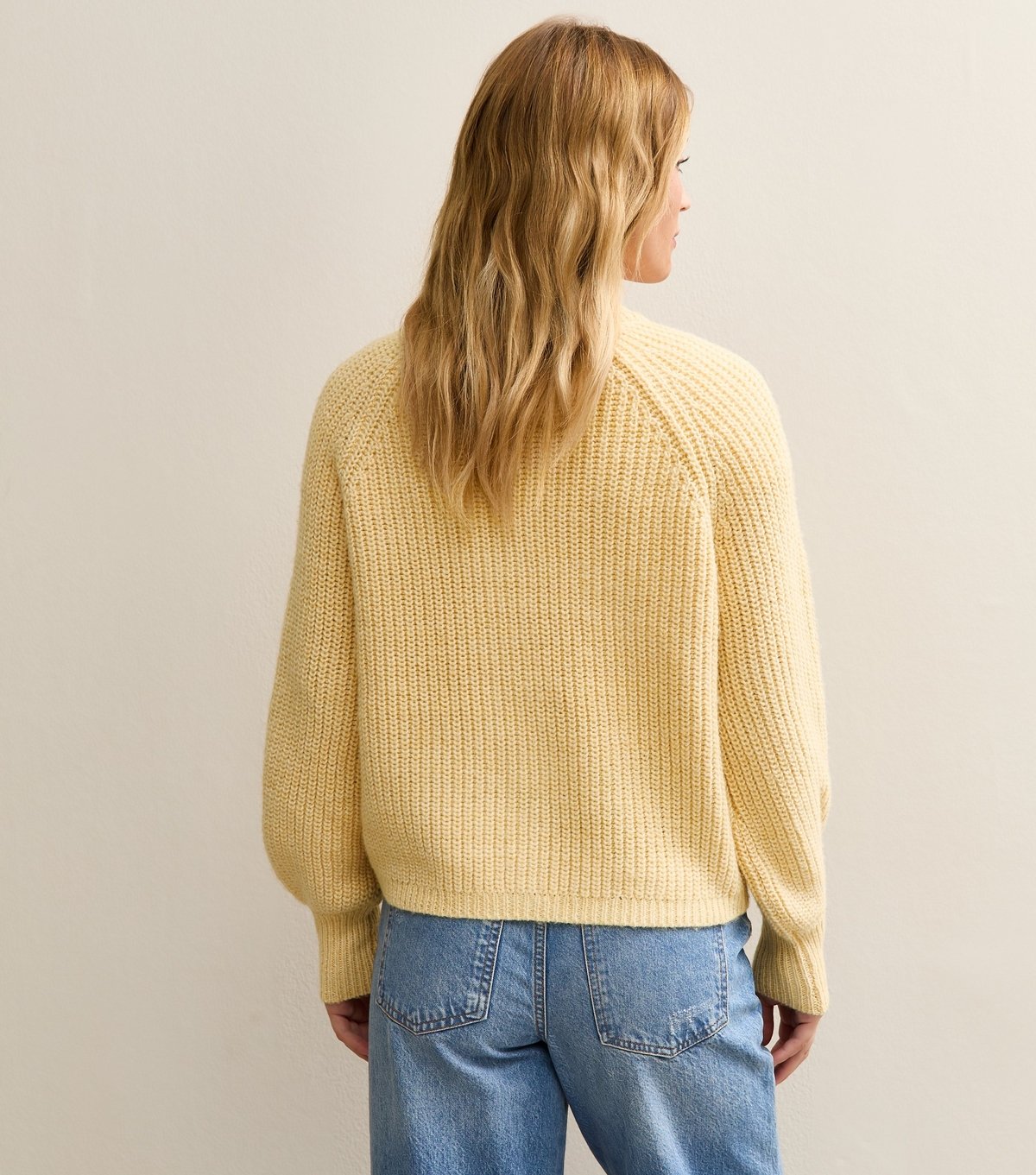 New Look Women's Yellow Ribbed Knit Raglan Sleeve Cardigan New Look - 4