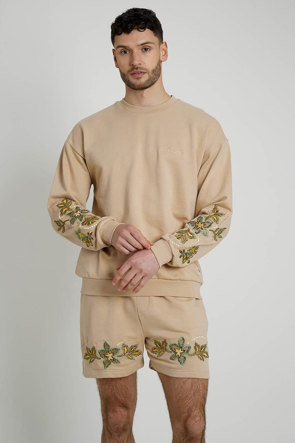 Native Youth Men's Peach Floral Sweatshirt