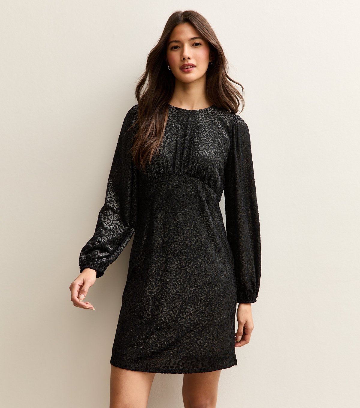 New Look Women's Black Sparkly Animal Pattern Mini Dress New Look - 3