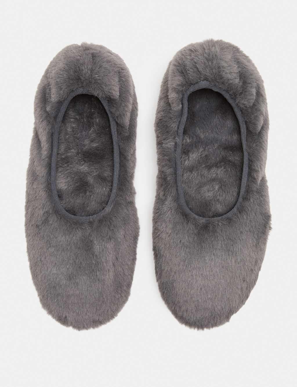 Marks & Spencer M&S Round Toe Ballerina Slippers Dark Grey