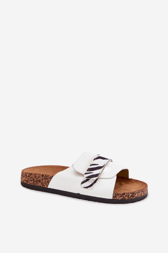 Love Lace Love Lace Women's Cork Platform Velcro Adjustable Sandals with Comfort Insole in White - 2