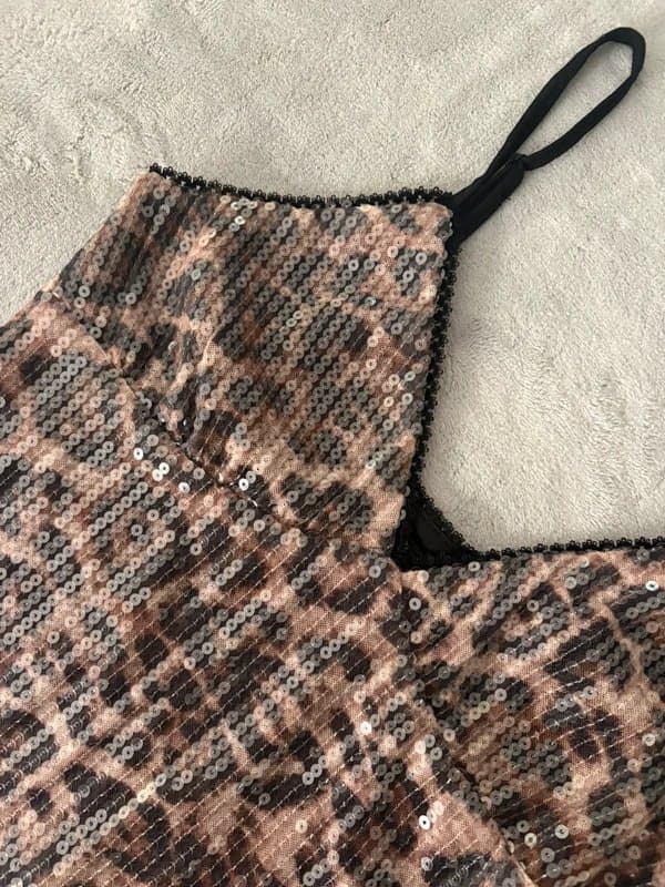 Bershka Leopard print sequin top