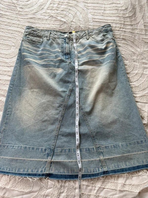 N.L. JEANS NL jeans vintage y2k light acid wash denim maxi skirt size 16