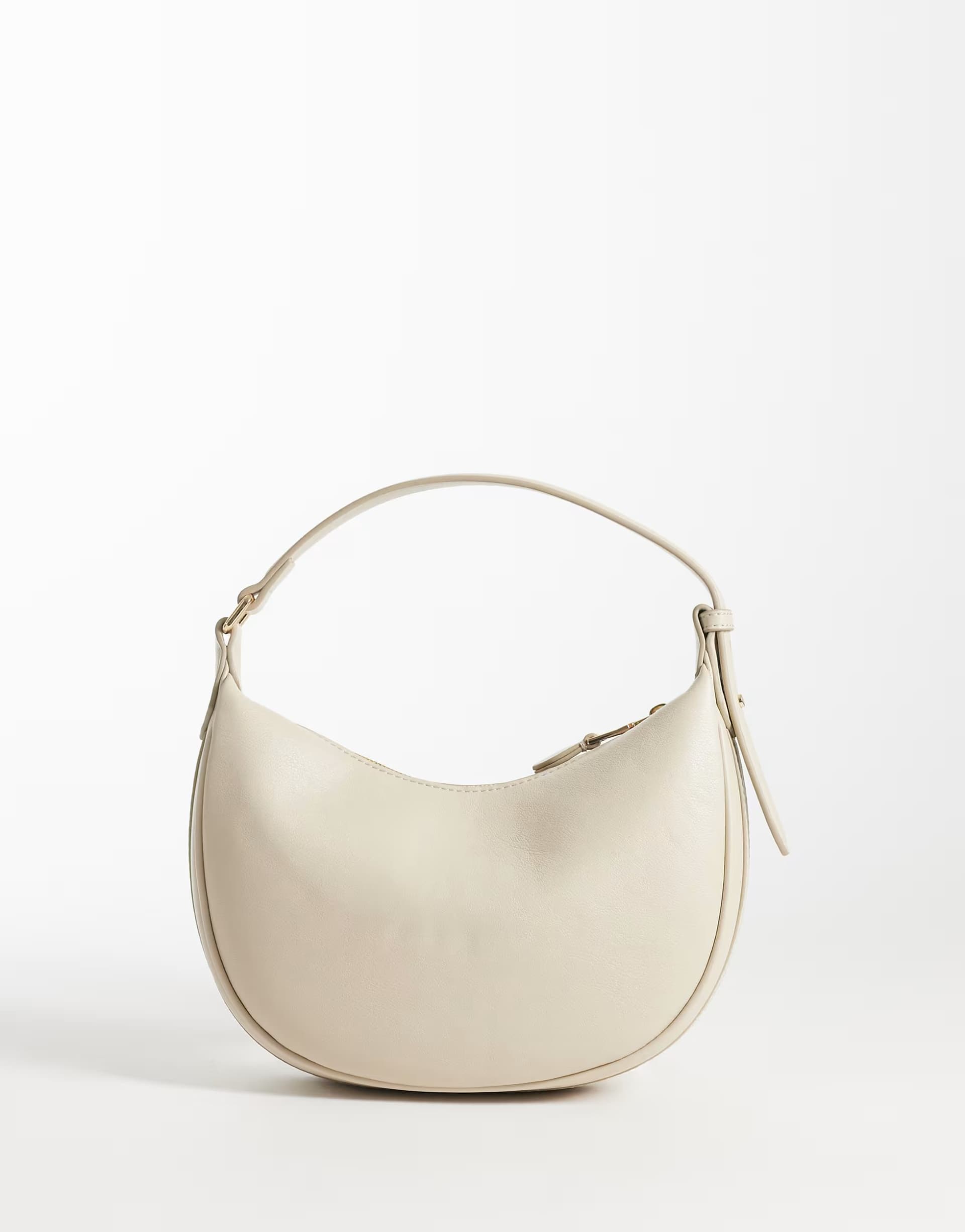 ASOS Mango faux leather half moon handbag in beige