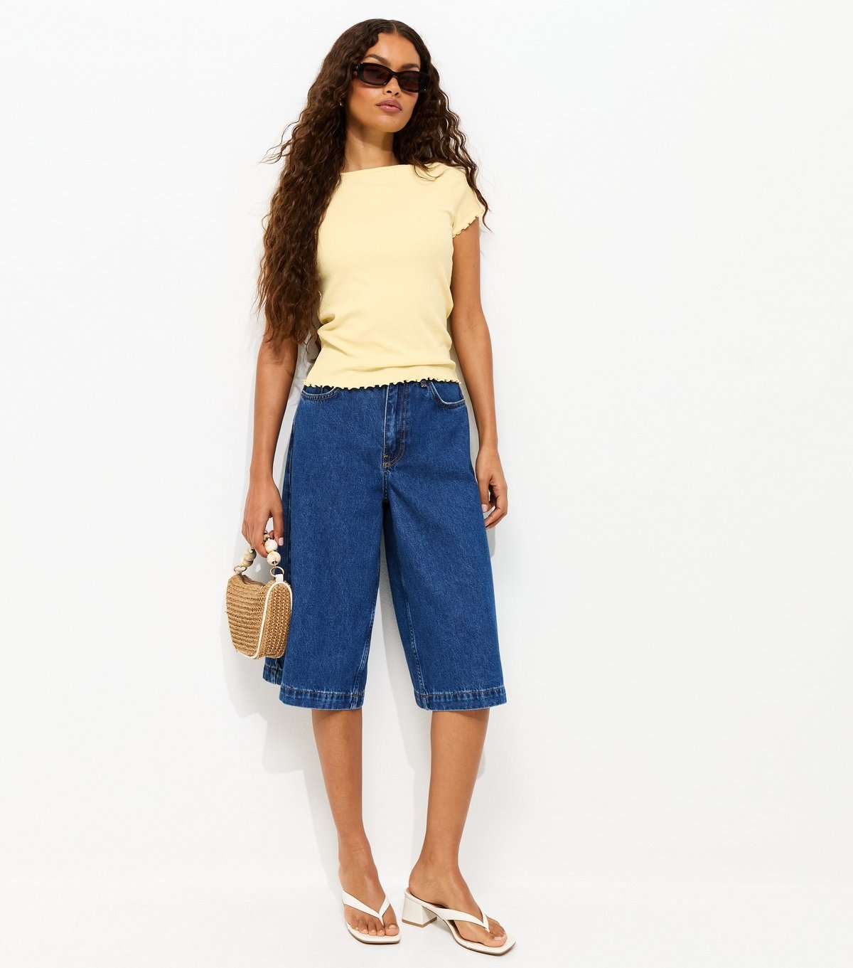 New Look Women's Petite Yellow Ribbed Babylock Tee New Look - 3