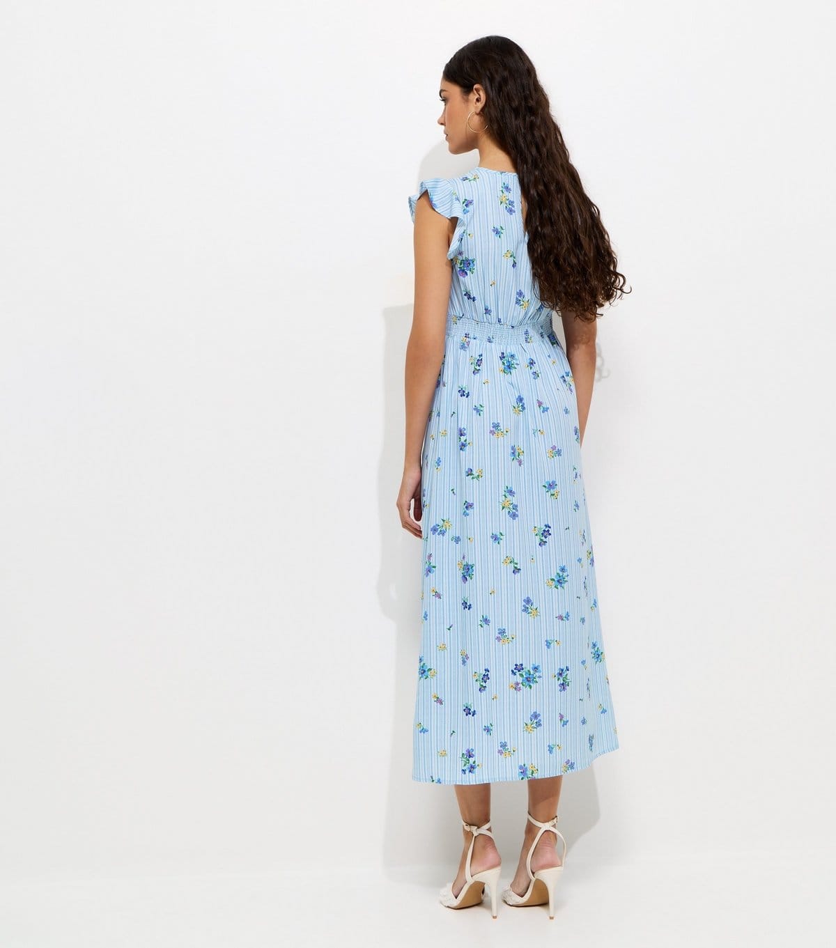 New Look Women's Blue Floral Print Crepe Midi Dress New Look - 4