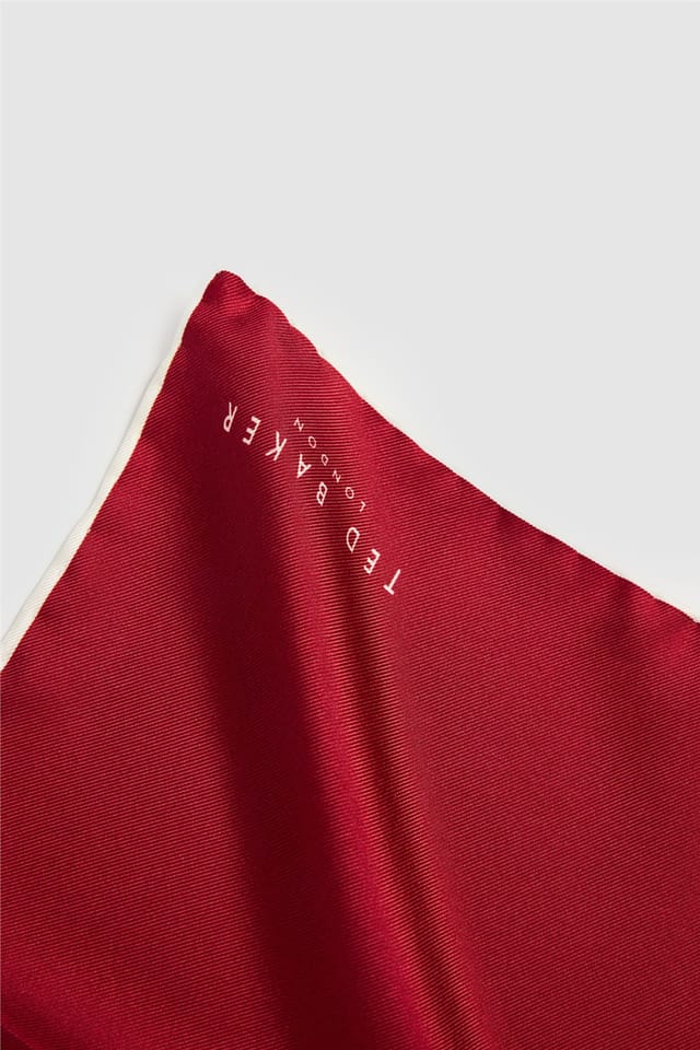 Ted Baker Ted Baker Men's Plain Pocket Square in Dark Red - 2