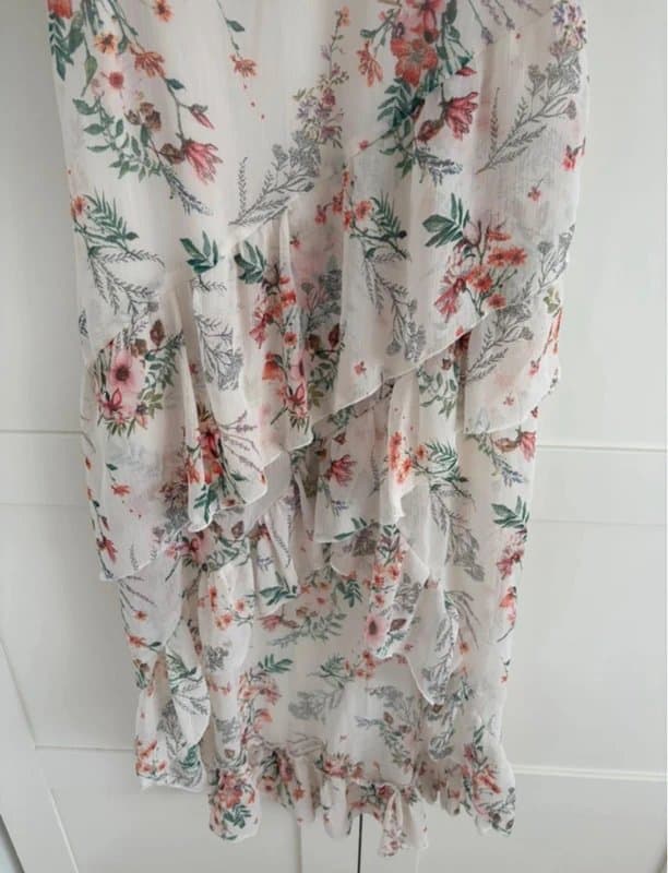 Stradivarius Stradivarius floral chiffon summer midi strappy dress size m Fairycore floaty
