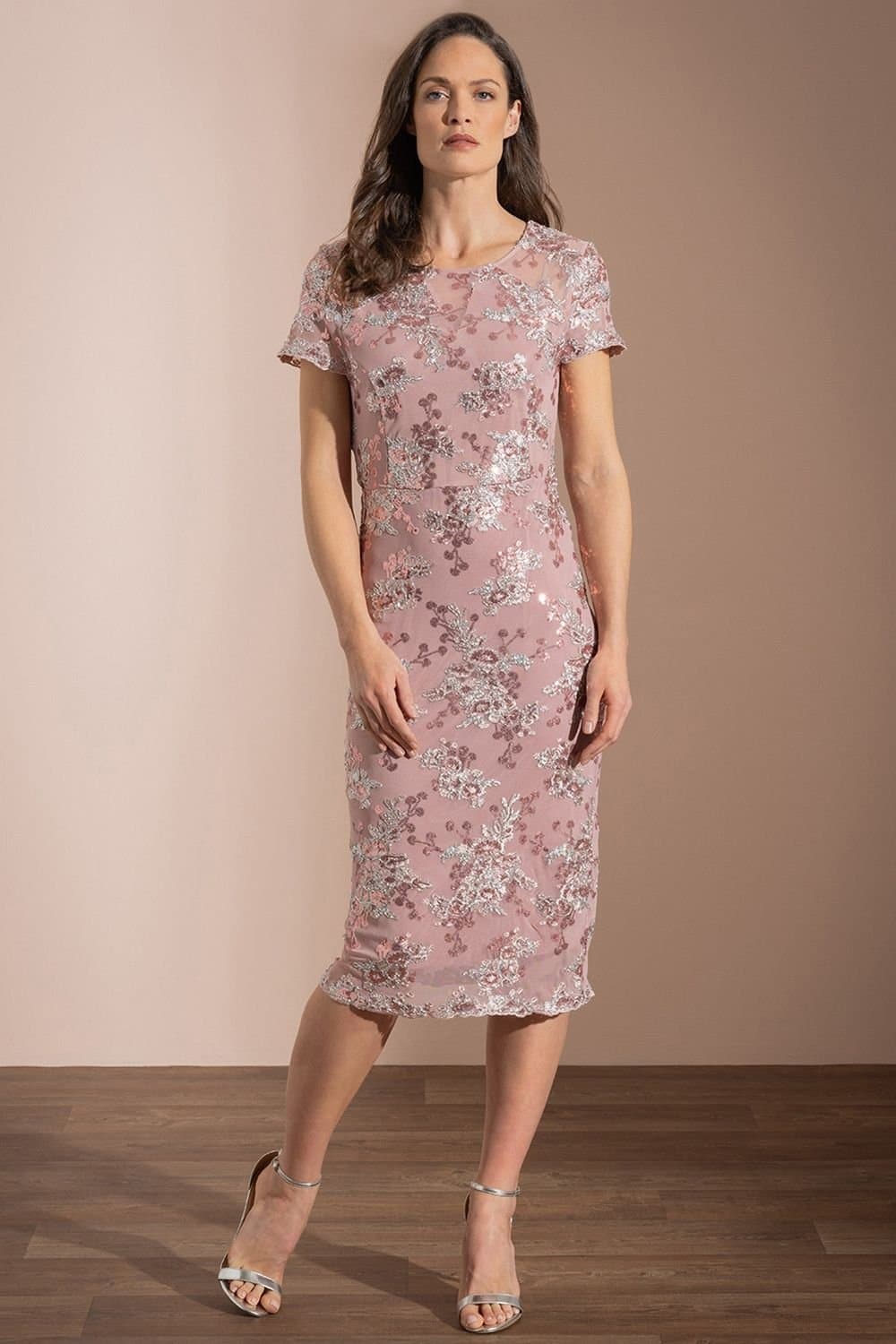 Klass. Klass. Women's Embellished Mesh Dress in Pink