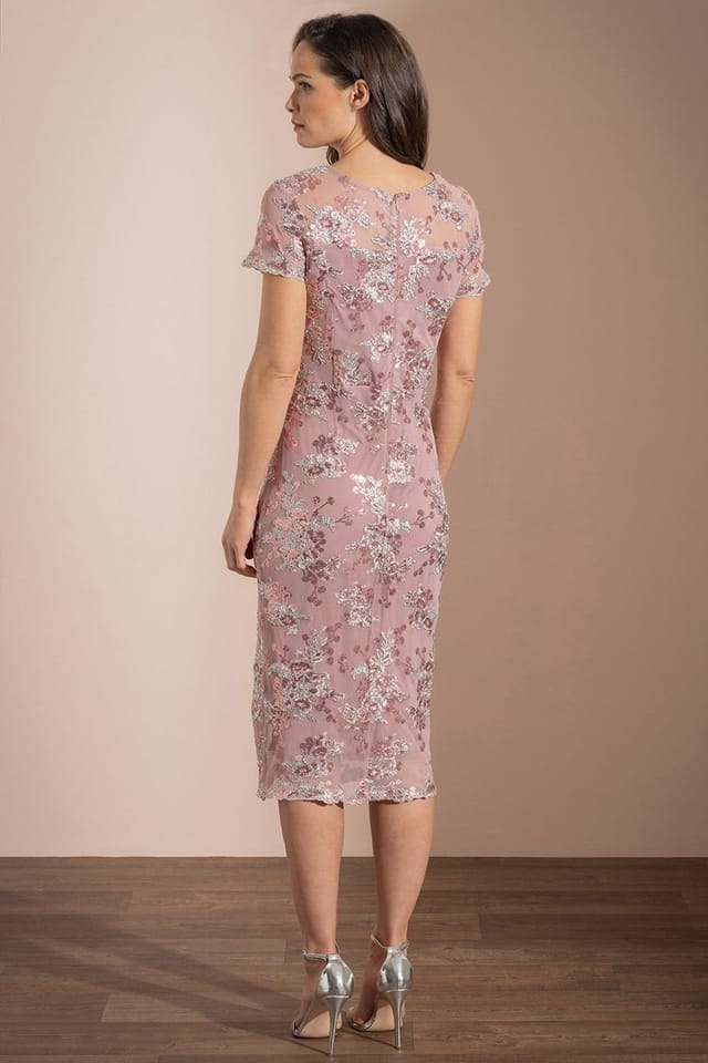 Klass. Klass. Women's Embellished Mesh Dress in Pink - 3