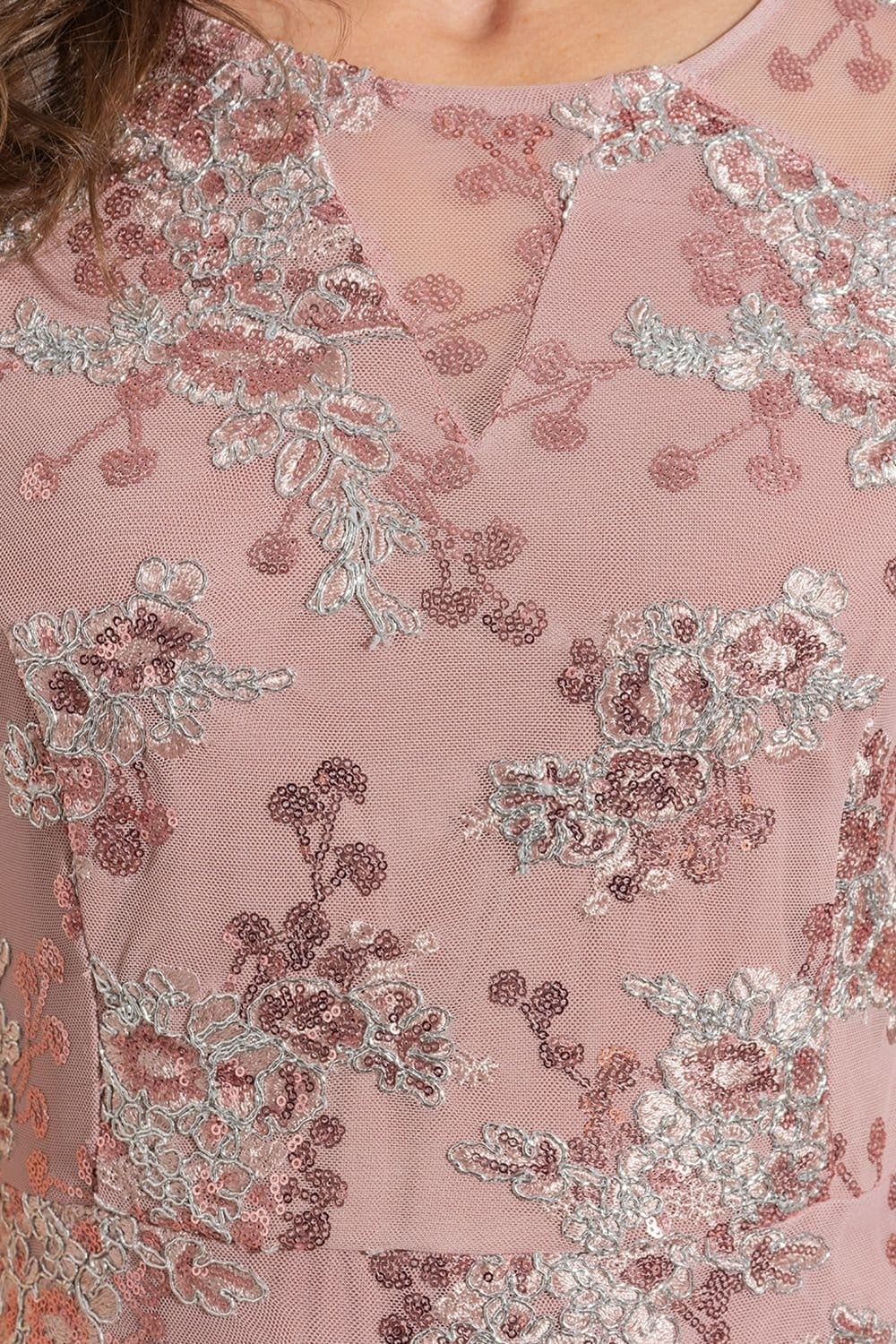Klass. Klass. Women's Embellished Mesh Dress in Pink - 4