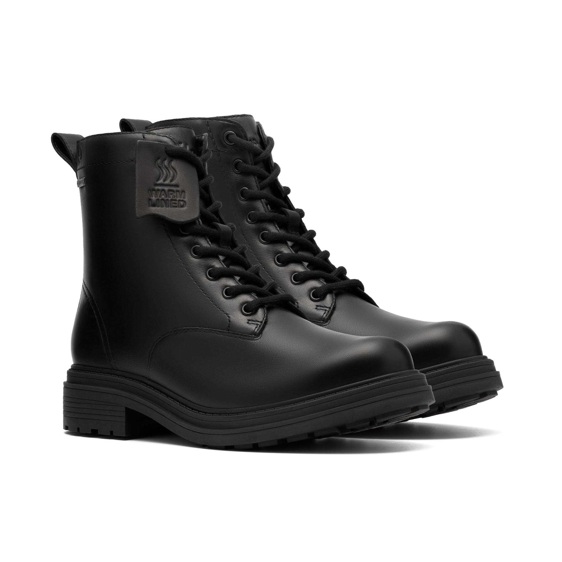 Clarks Clarks Women's Orinoco 3 Sty GORE-TEX Black Warmlined Leather Ankle Boots, Lace Up - 4