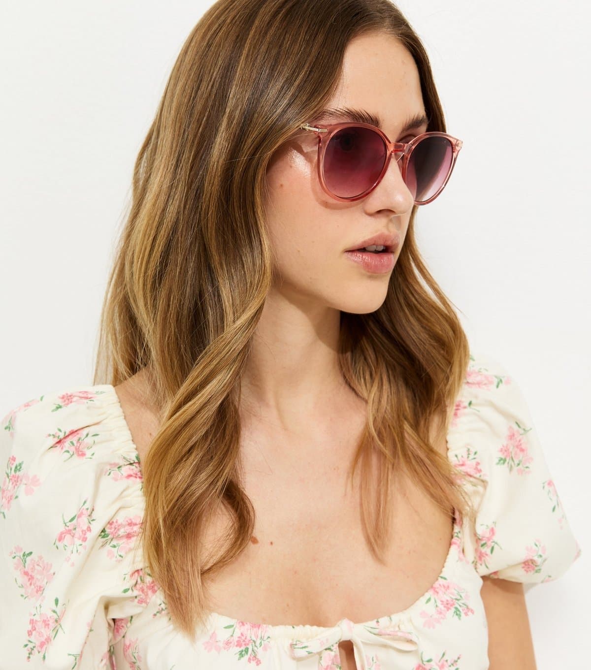 New Look Pink Round Frame Sunglasses New Look