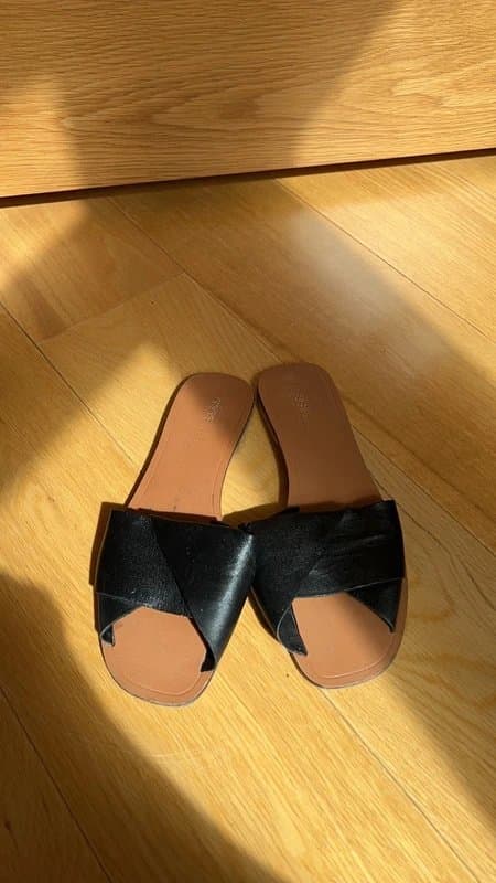 ASOS ASOS black leather sliders sandals