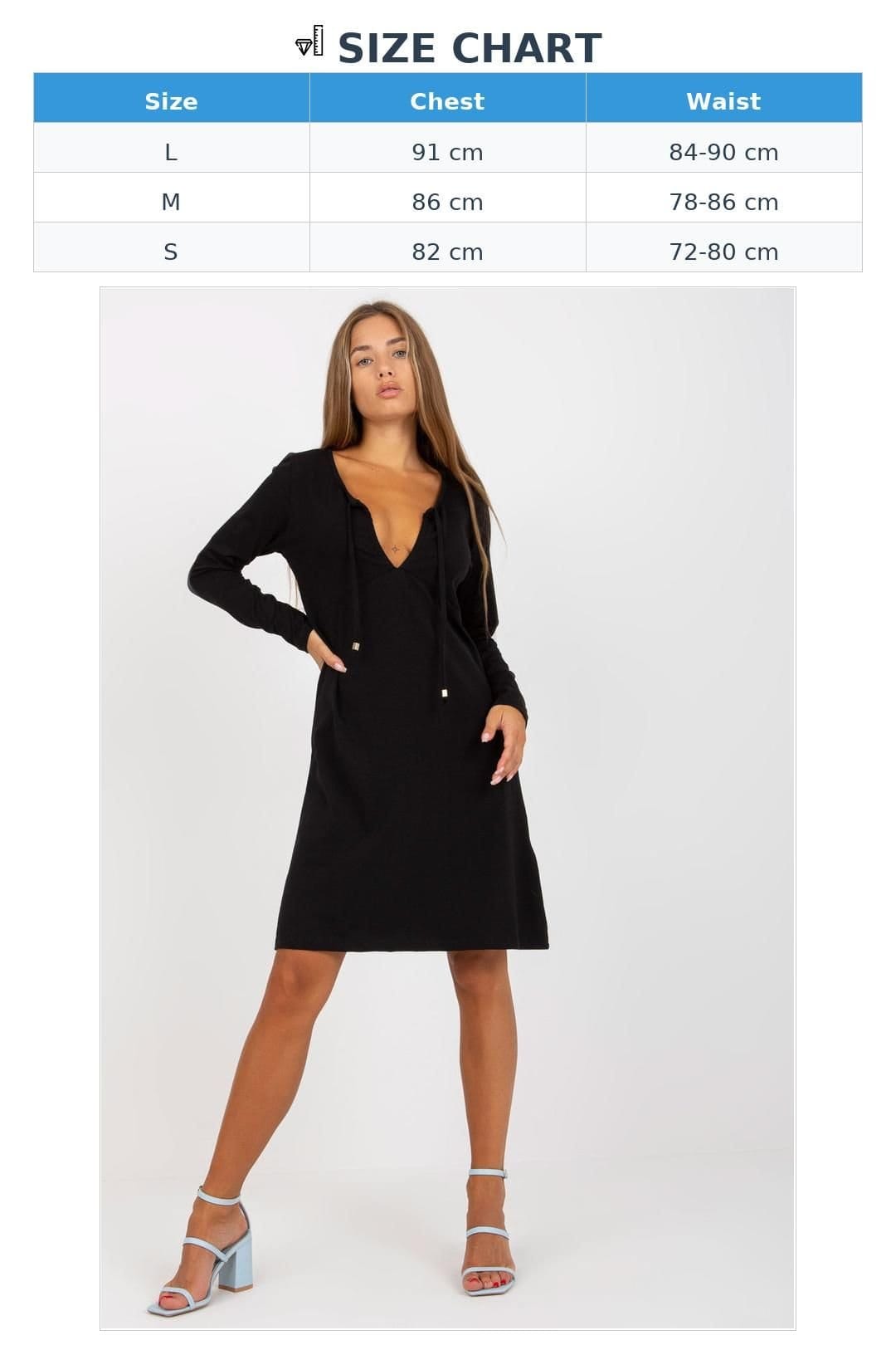 Love Lace Love Lace Women's Long Sleeve Deep Neck Tie Up Dress in Black - 4