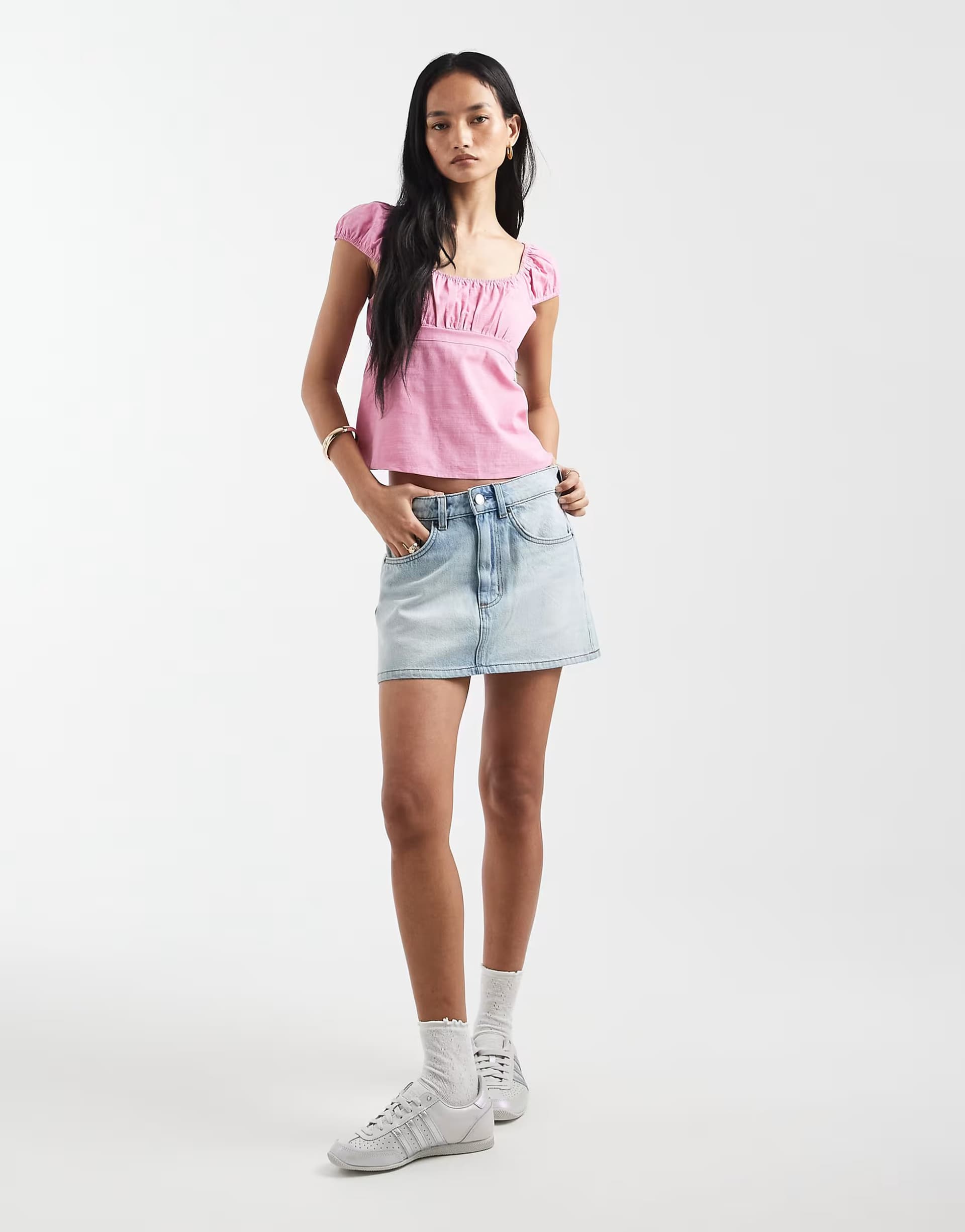 ASOS Cotton On original denim skirt in notion blue