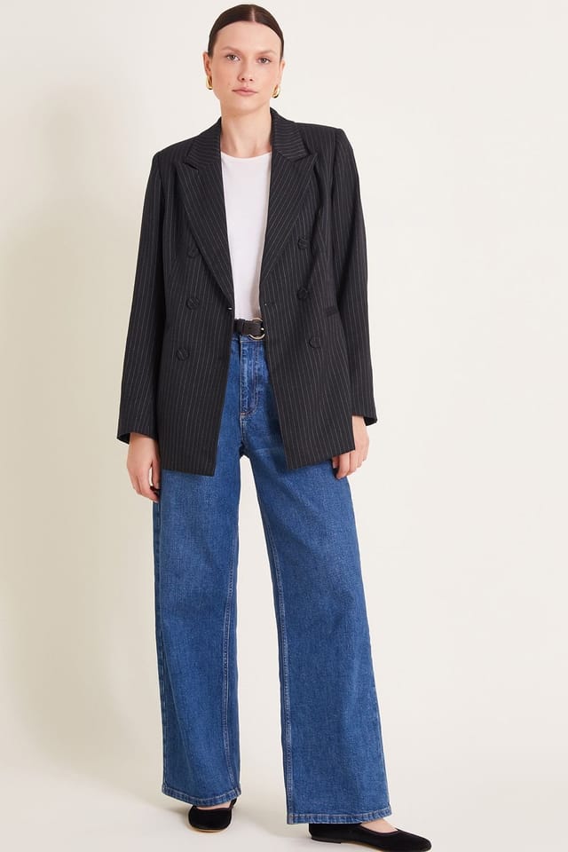 Monsoon Monsoon Women's Paige Pinstripe Blazer in Blue - 2