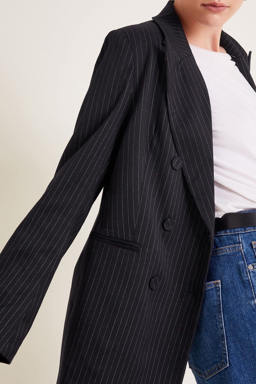 Monsoon Monsoon Women's Paige Pinstripe Blazer in Blue - 4