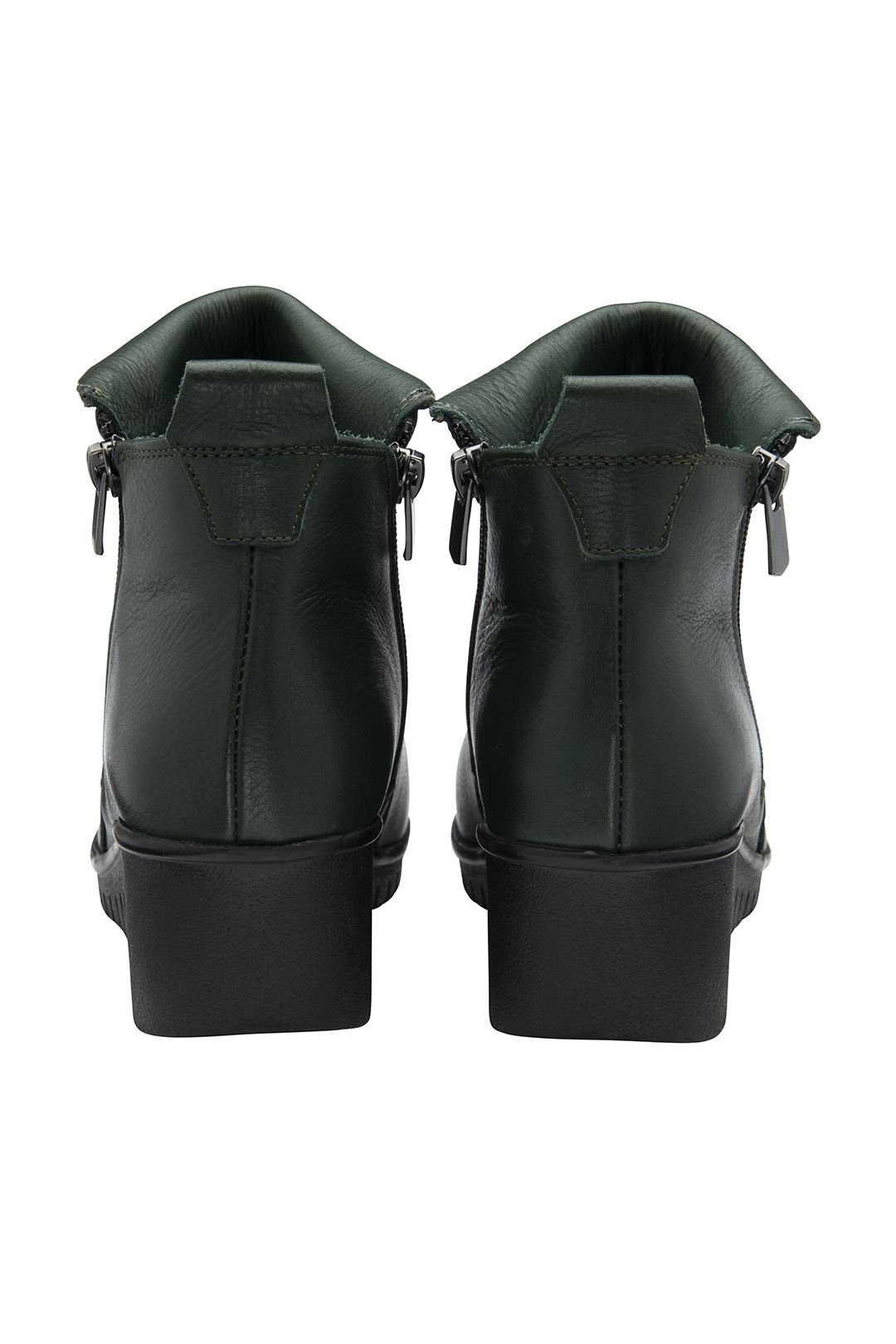 Lotus Lotus Women's Green Leather 'Cordelia' Wedge Ankle Boots - 3