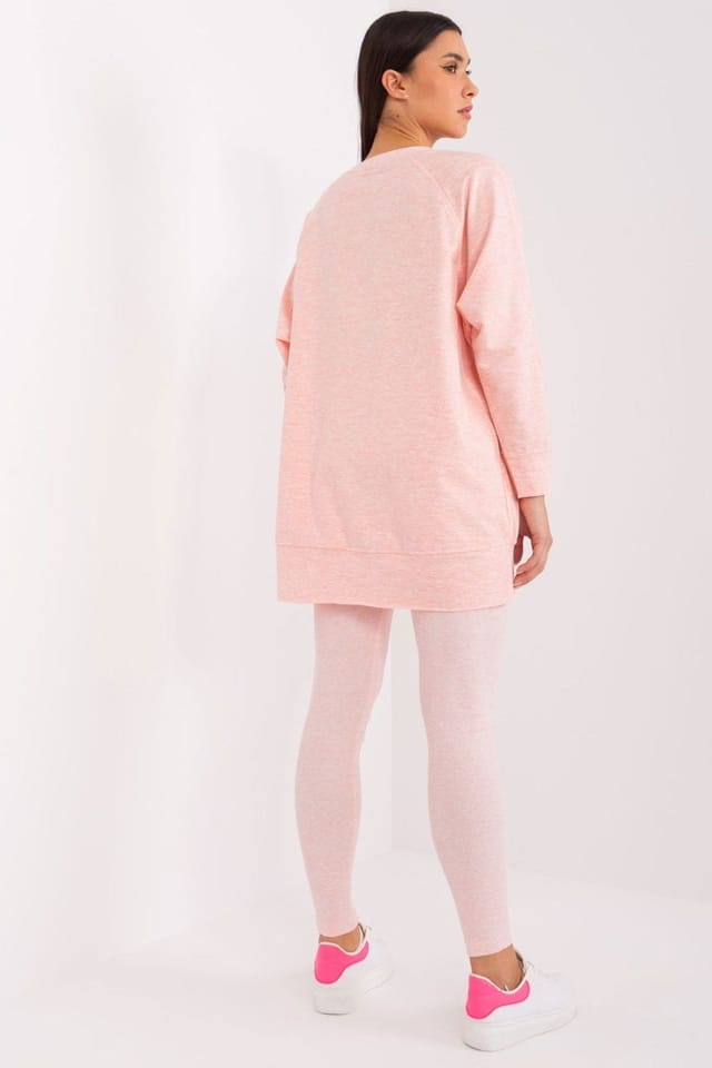 Love Lace Love Lace Women's Cotton Blend Hoodie & High Waist Leggings Set in Pink - 3