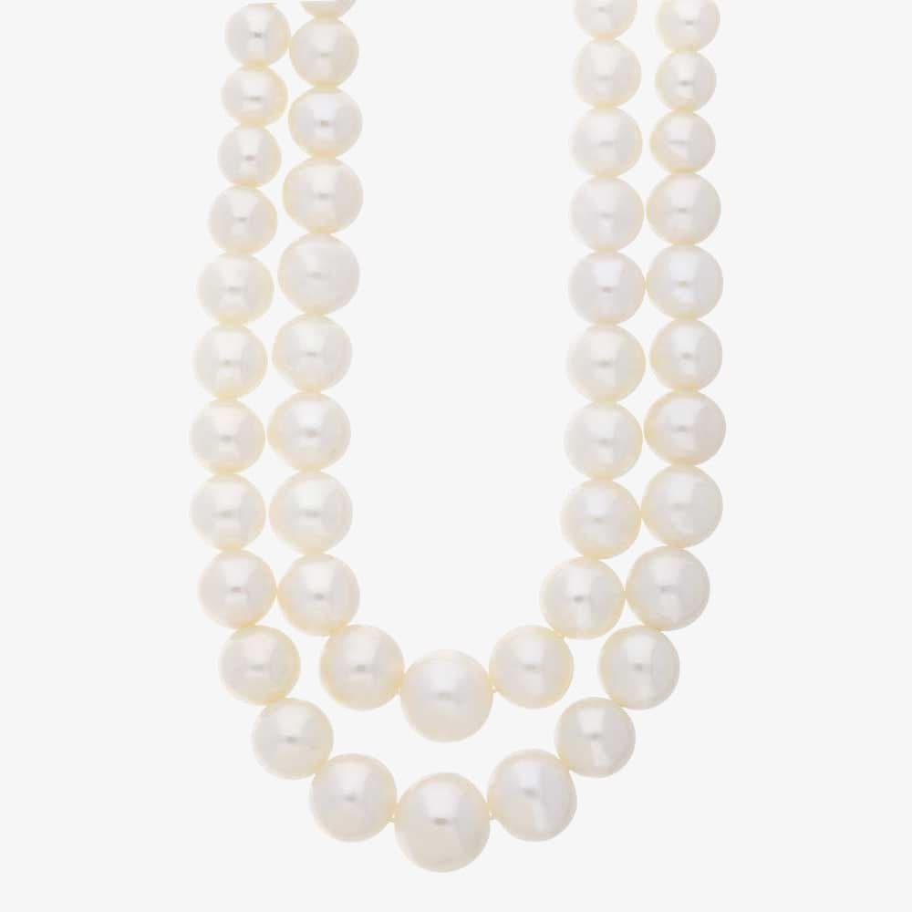 T.H.Baker T.H.Baker White Freshwater Pearl Necklace in 9ct Yellow Gold