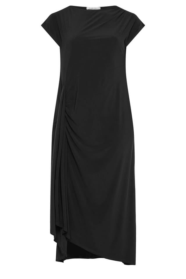Yours Yours Women's Gather Detail Maxi Dress in Black - 2