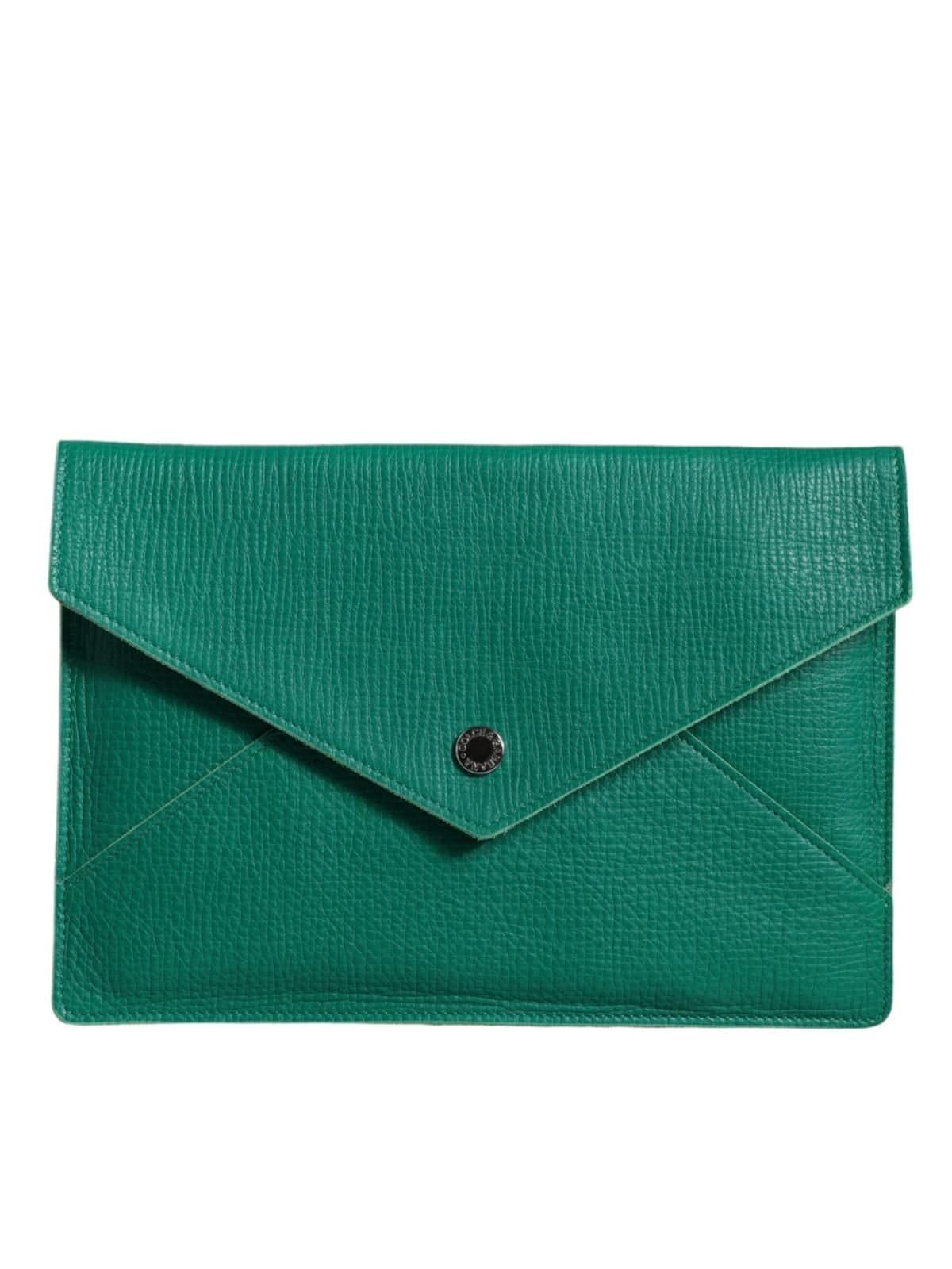 Dolce & Gabbana Dolce & Gabbana Green Leather Clutch Mini Purse Tablet Case