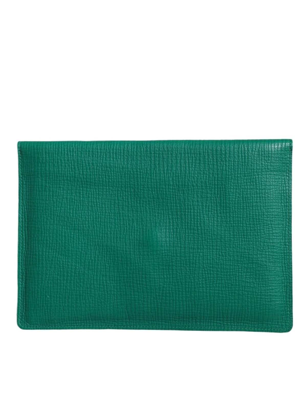 Dolce & Gabbana Dolce & Gabbana Women's Green Leather Handbag Clutch Mini Purse Pouch Tablet Case - 3