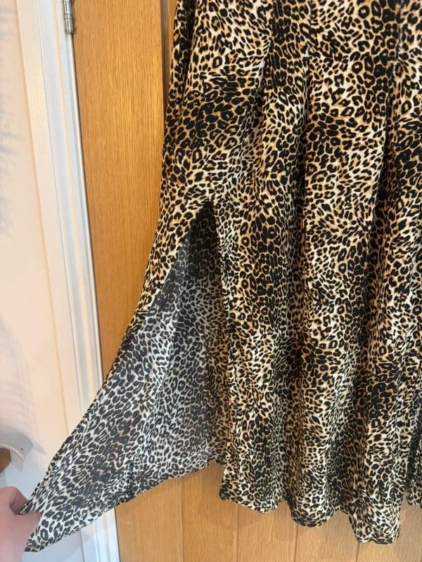 ASOS Animal Print Flippy Midi Skirt with Splits Size 12
