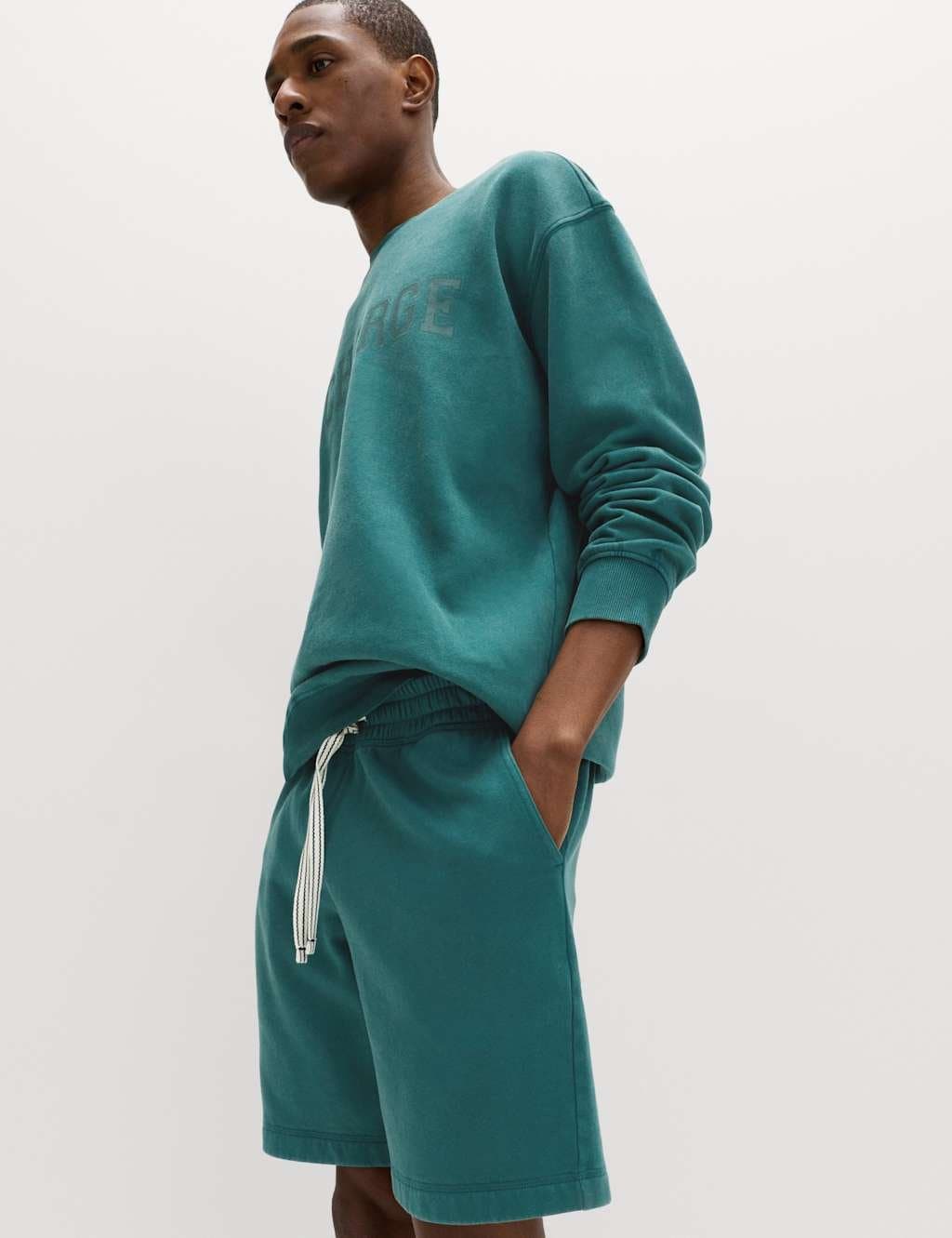 Marks & Spencer M&S Teal-Green Cotton-Rich Pyjama Shorts