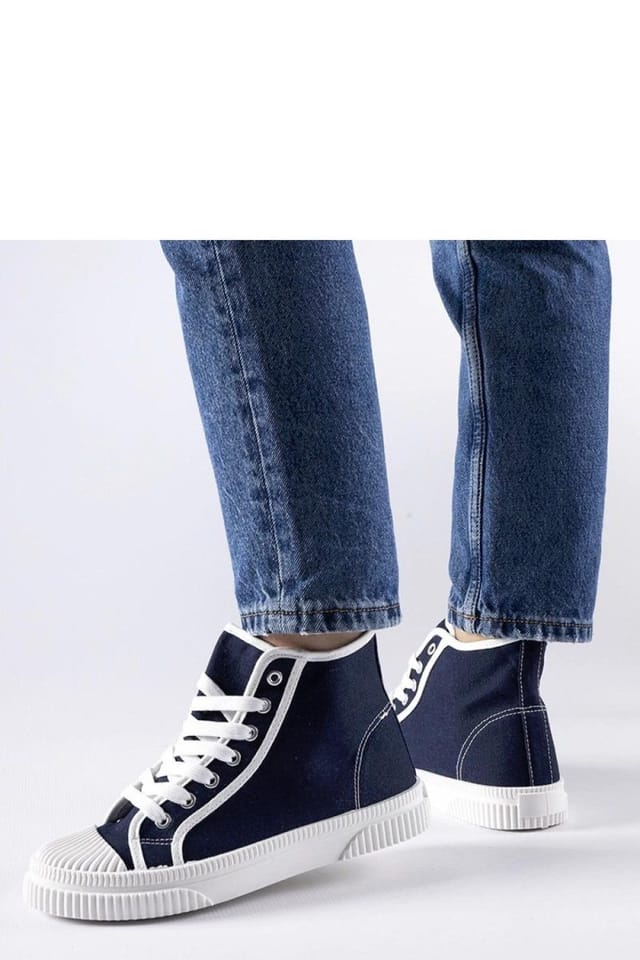 Love Lace Love Lace Women's Summer High Top Sneakers with White Sole & Rubber Comfort in Blue - 2