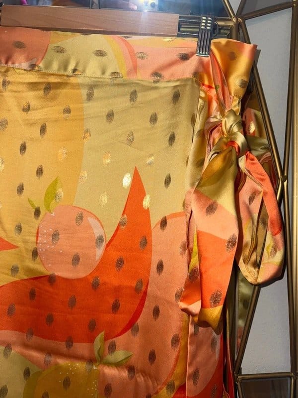 Never Fully Dressed Apricot Satin Wrap Skirt
