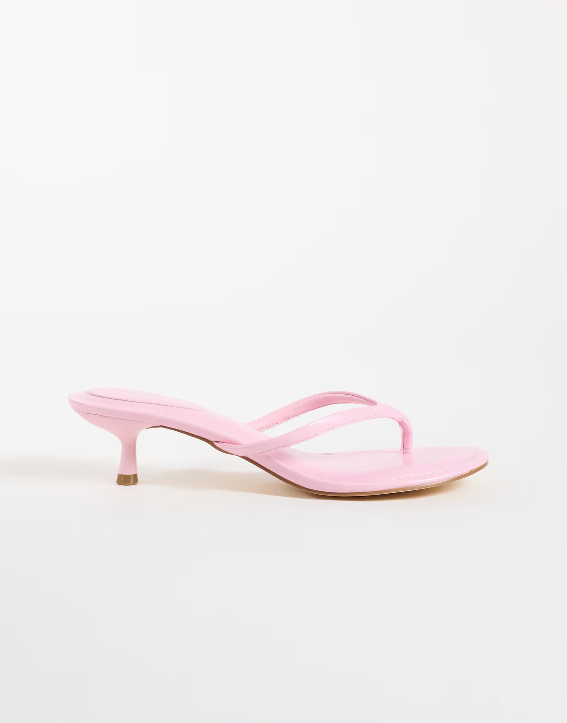 ASOS SEQWL Capri heeled thong sandal in light pink