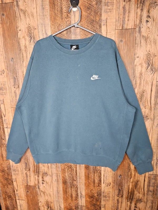 Nike Nike Sportswear Oversized Blue Grey Embroidered Swoosh Sweatshirt XL
