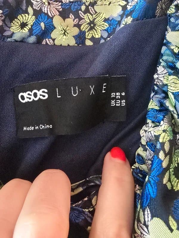 ASOS Stunning ASOS Luxe puff sleeve corset dress in ditsy floral jacquard size 10