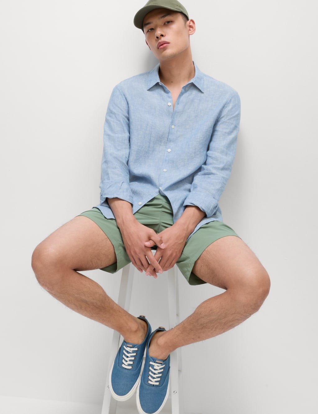 Marks & Spencer M&S Regular Fit Pure Linen Shirt Chambray - 2