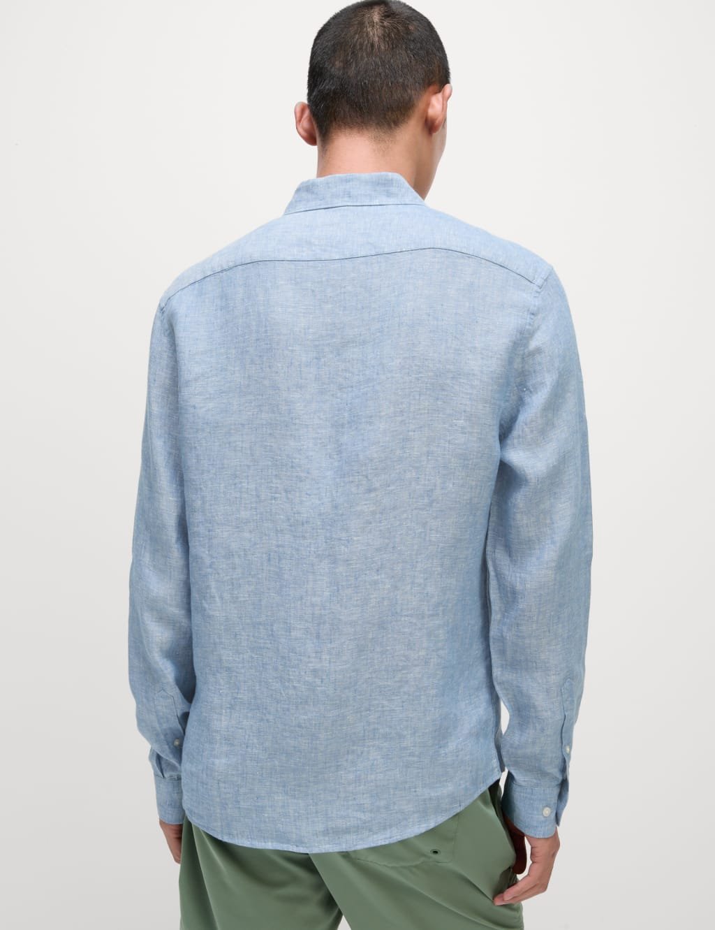 Marks & Spencer M&S Regular Fit Pure Linen Shirt Chambray - 4