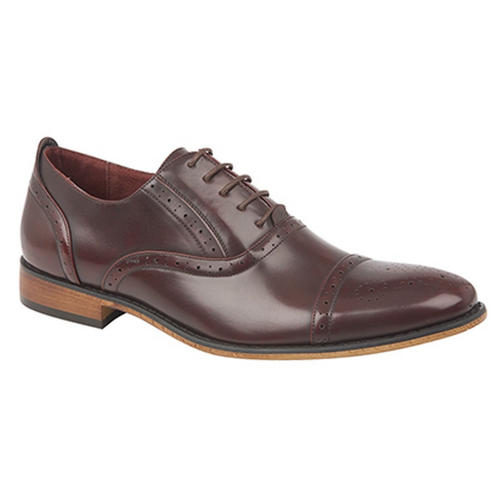 Goor Goor Men's Capped Lace Oxford Brogue Shoes in Maroon - 2