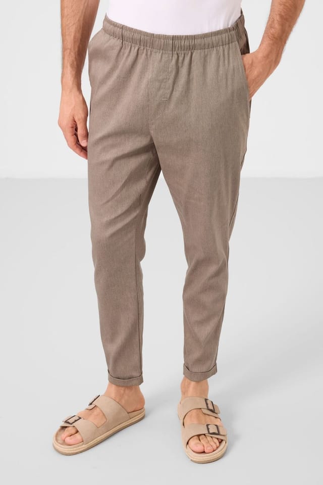 Tommy Life Tommy Life Men's Straight-leg Gabardine Chinos in Medium Beige - 2