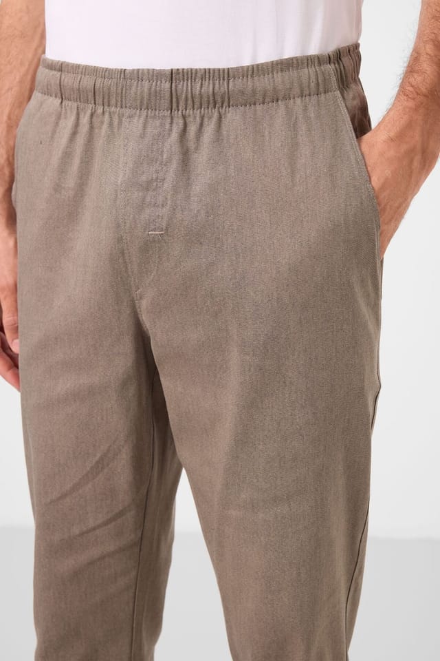 Tommy Life Tommy Life Men's Straight-leg Gabardine Chinos in Medium Beige - 3