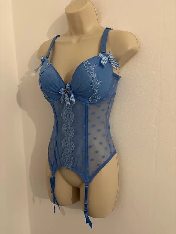 y2k Y2K Soleil Sucré babydoll blue lingerie corset top