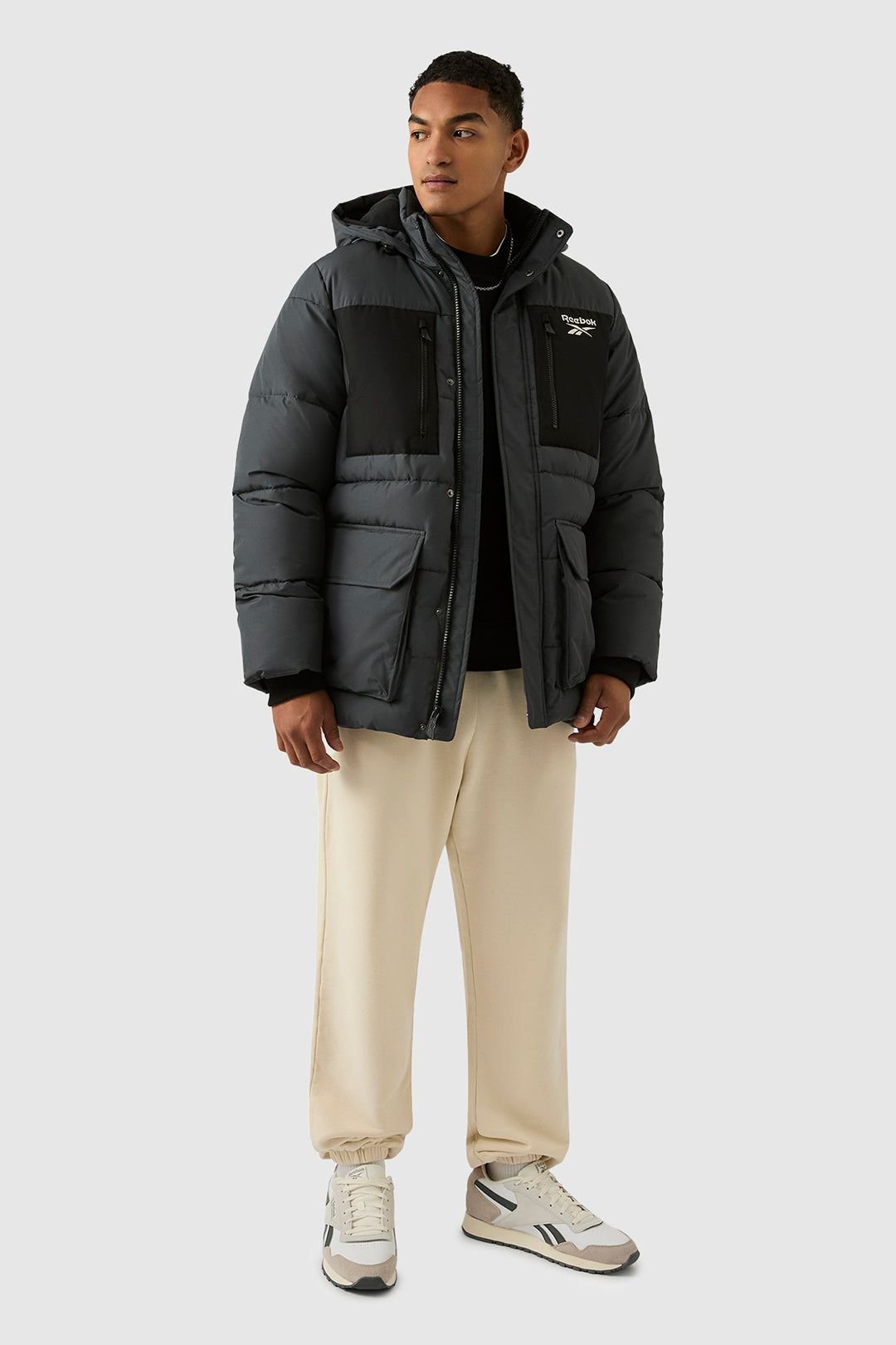 Reebok Reebok Men's Puffer Parka Jacket in Charcoal - 3