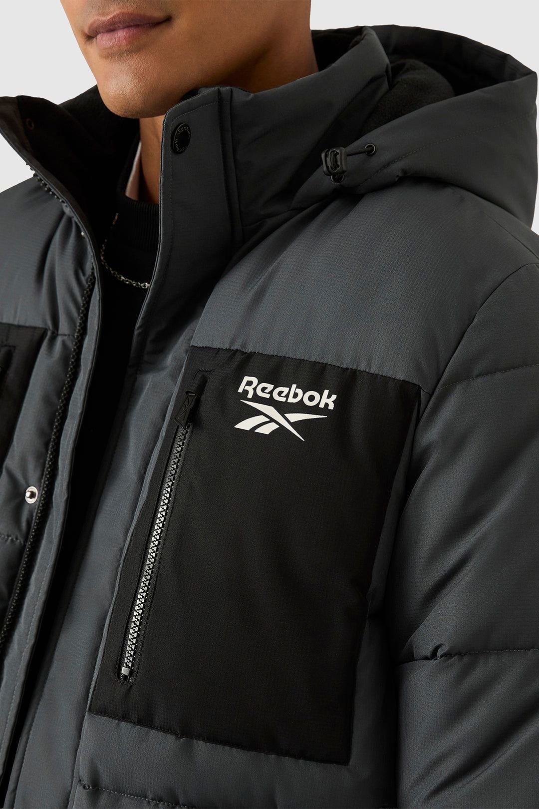 Reebok Reebok Men's Puffer Parka Jacket in Charcoal - 4