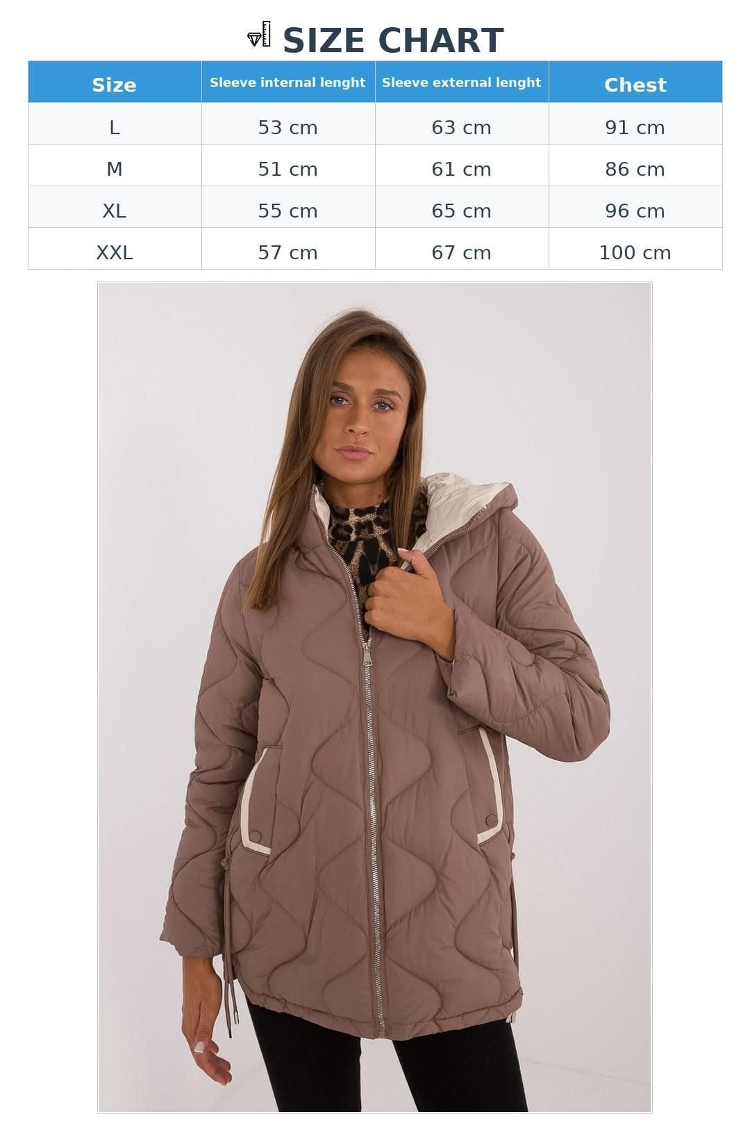 Love Lace Love Lace Women's Autumn Winter Quilted Hooded Zip Jacket in Brown - 4