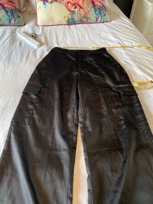 Stradivarius Immaculate Stradivarius wide leg satin cargo 26” waist