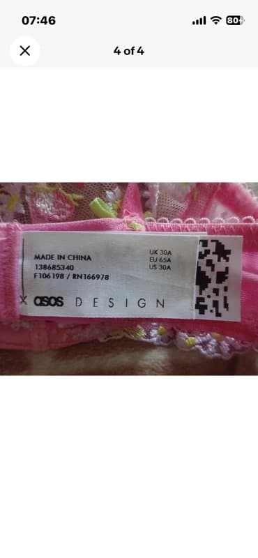 ASOS Pink ditsy floral balcony bra