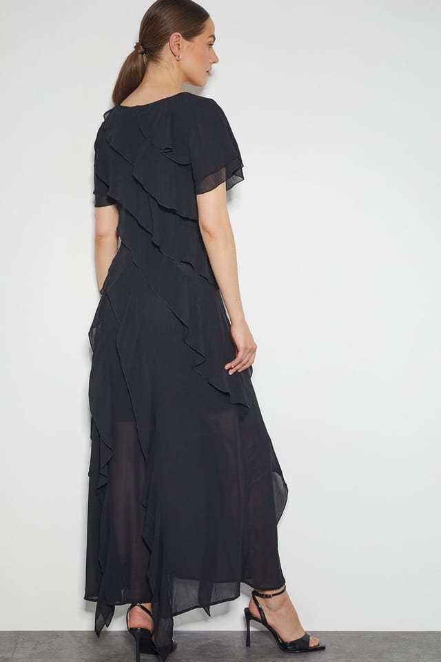 Monsoon Monsoon Women's Renata Ruffle Maxi Dress Blue in Black - 3