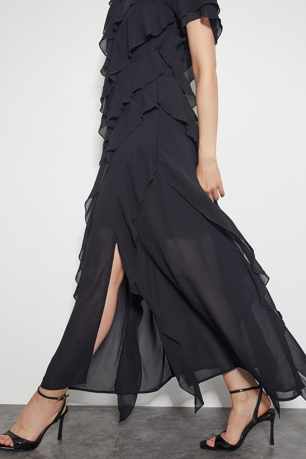 Monsoon Monsoon Women's Renata Ruffle Maxi Dress Blue in Black - 4