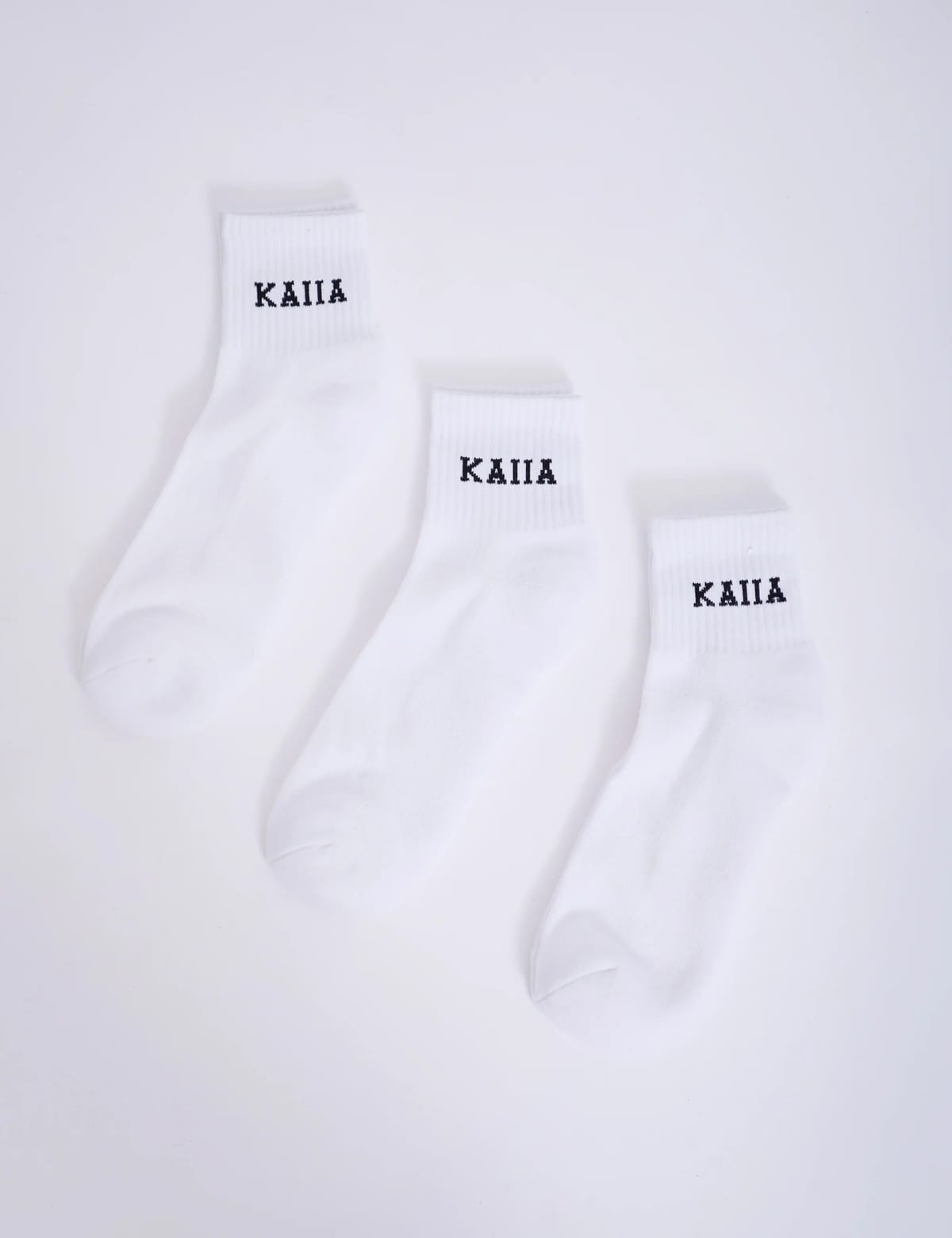 Public Desire Pack of Three Kaiia Logo Socks White & Black - 1